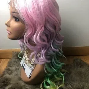 ? 26” UNICORN PINK PASTEL BODYWAVE LACEFRONT WIG Unicorn Wigs Human Hair Blend Synthetic Pastel Ombre Lace  main image 3